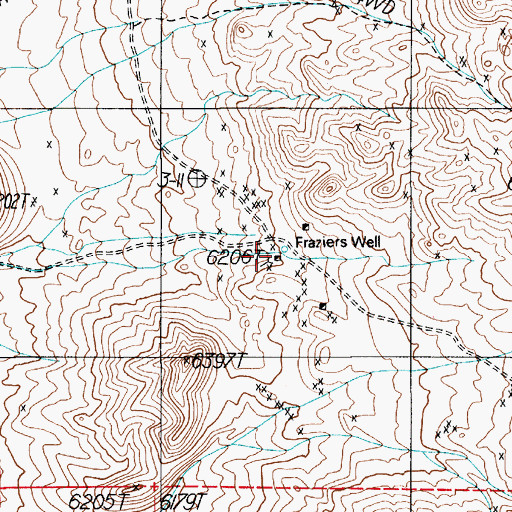 Topographic Map of Frazier Wells (historical), NV