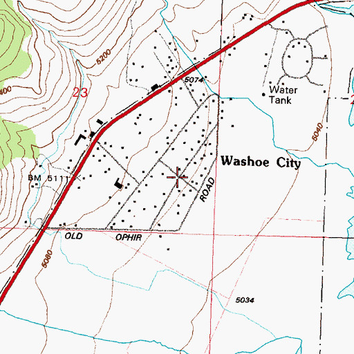 Topographic Map of Buckeye Mill, NV