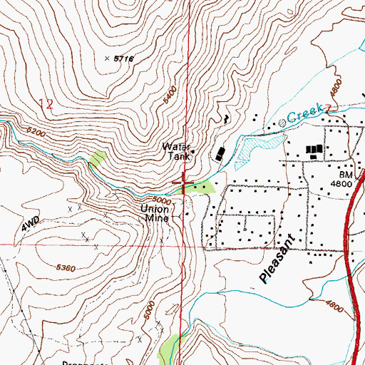 Topographic Map of Napa Mill, NV