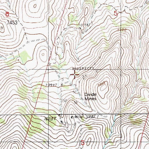 Topographic Map of Camp Divide, NV