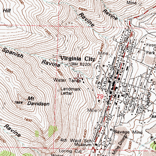 Topographic Map of Andes Mine, NV