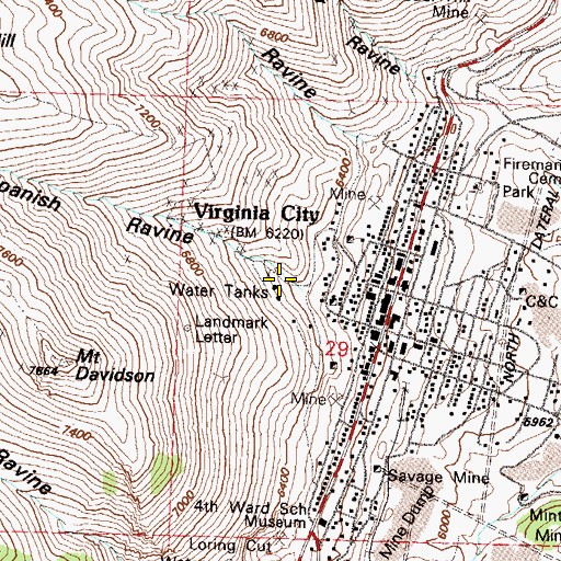 Topographic Map of Andes Mine, NV