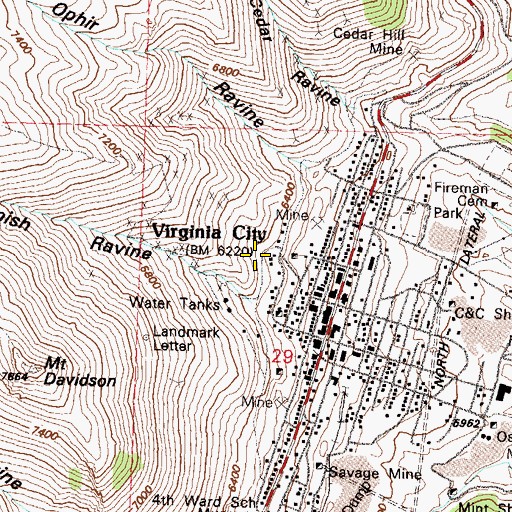 Topographic Map of Atchison Mine, NV