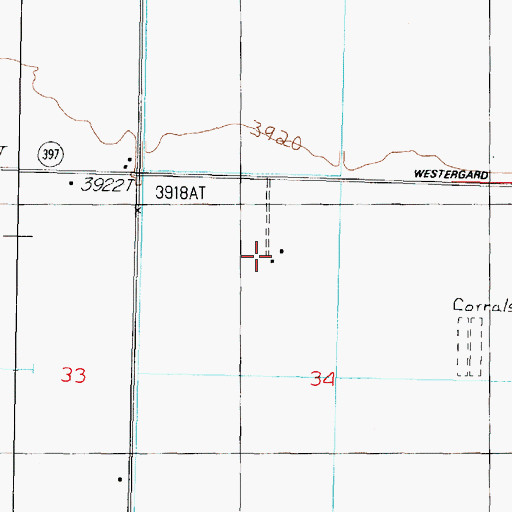 Topographic Map of Cottonwood Ranch, NV