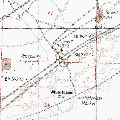 Topographic Map of Jessup Interchange, NV