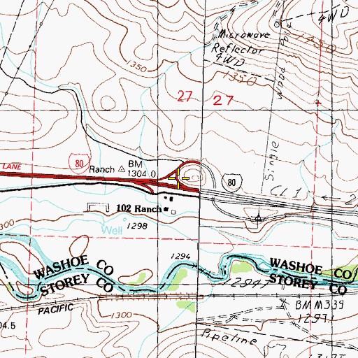 Topographic Map of Clark Interchange, NV