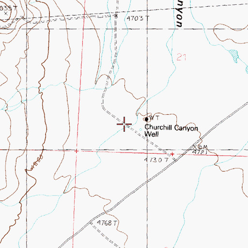 Topographic Map of Churchill Canyon Well, NV
