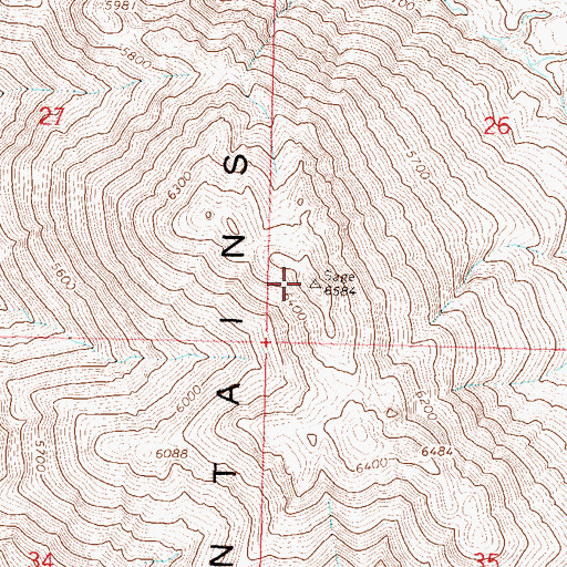 Topographic Map of Nightingale Mountains, NV