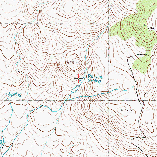 Topographic Map of Pradere Spring, NV