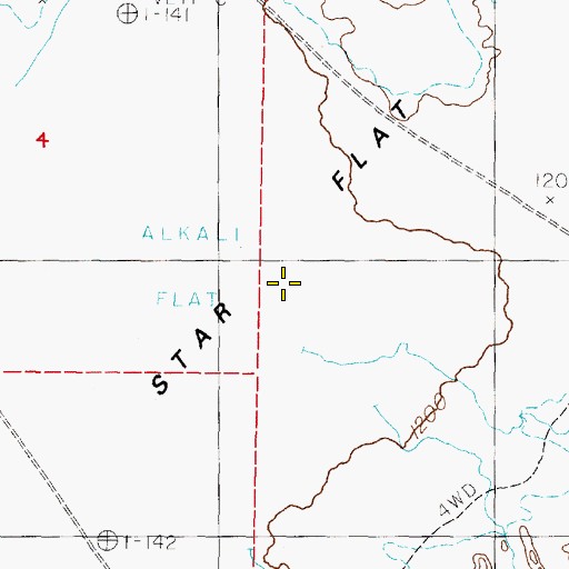 Topographic Map of Star Flat, NV