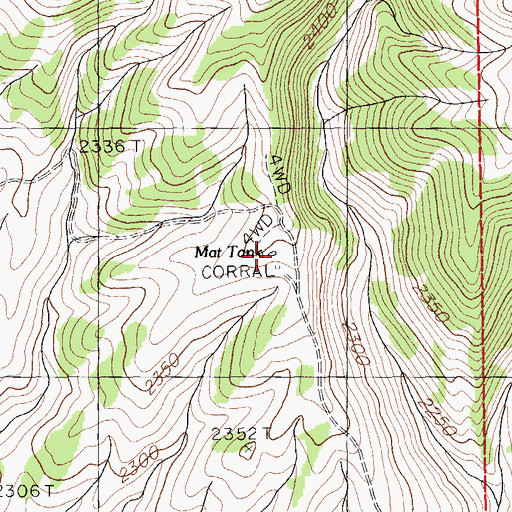 Topographic Map of Mat Tank, NV