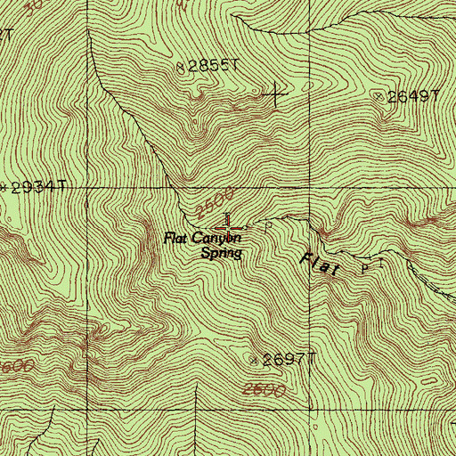 Topographic Map of Flat Canyon Spring, NV