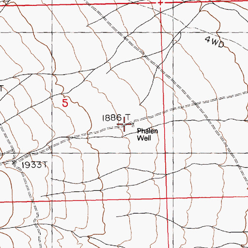 Topographic Map of Phalen Well, NV