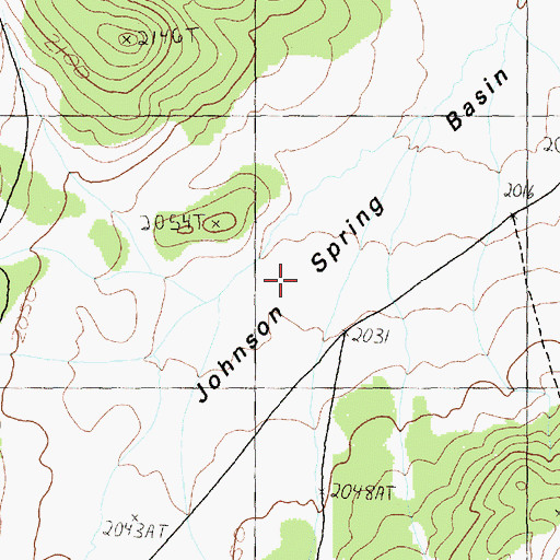 Topographic Map of Johnson Spring Basin, NV