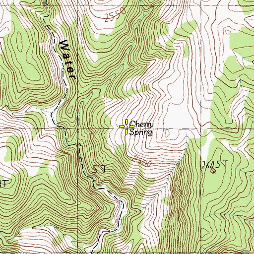Topographic Map of Cherry Spring, NV