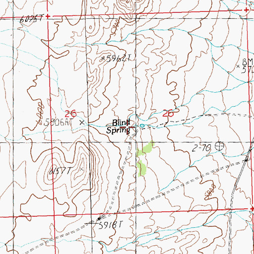 Topographic Map of Blind Spring, NV