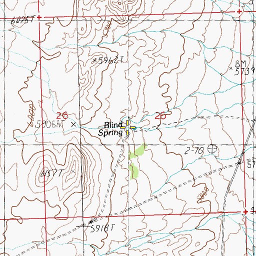 Topographic Map of Blind Spring, NV