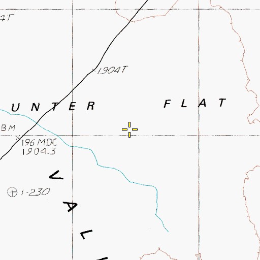 Topographic Map of Hunter Flat, NV
