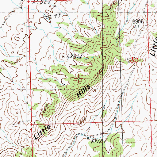 Topographic Map of Little Hills, NV