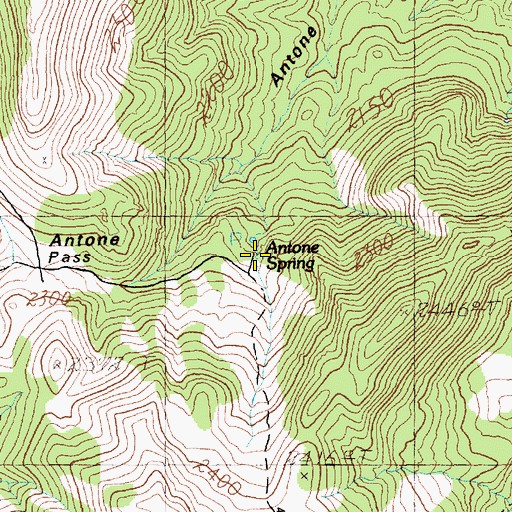 Topographic Map of Antone Spring, NV