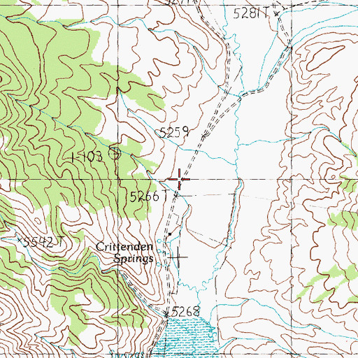 Topographic Map of Crittenden Ranch, NV