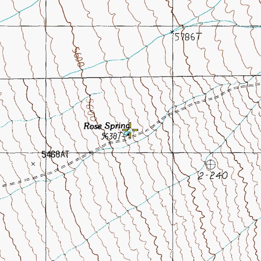 Topographic Map of Rose Spring, NV