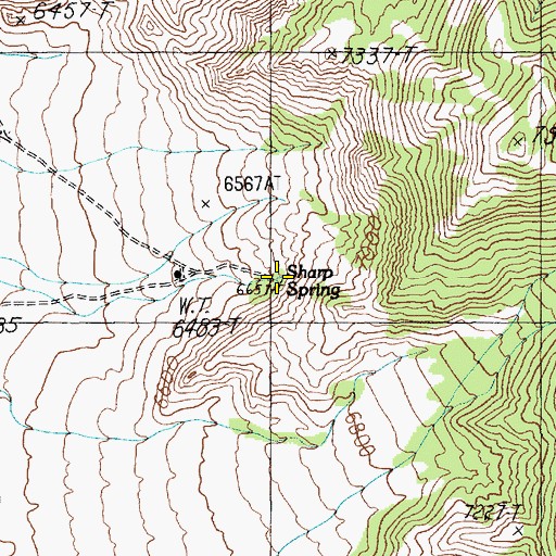 Topographic Map of Sharp Spring, NV