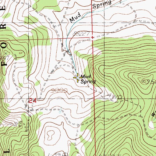 Topographic Map of Mud Spring, NV