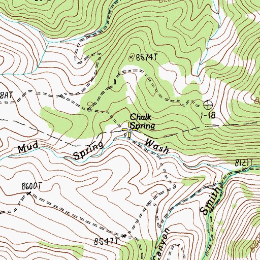 Topographic Map of Chalk Spring, NV