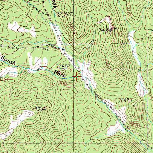 Topographic Map of South Fork Pine Creek, NV