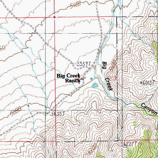 Topographic Map of Big Creek Ranch, NV