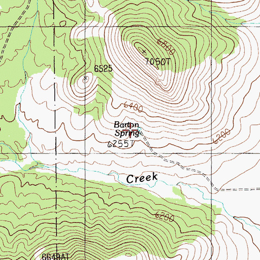 Topographic Map of Barton Spring, NV