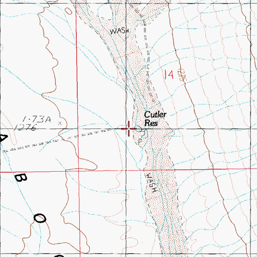Topographic Map of Cutler Reservoir, NV