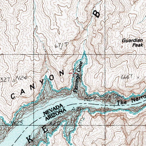 Topographic Map of Flamingo Cove, NV