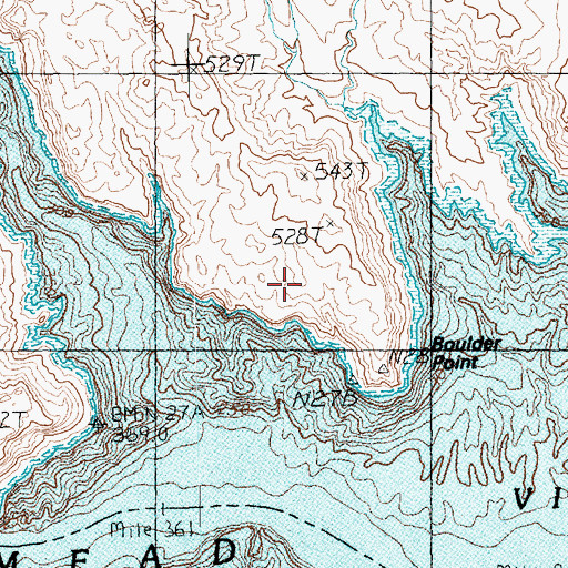 Topographic Map of Boulder Point, NV