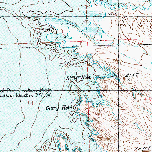 Topographic Map of Kline Hole, NV