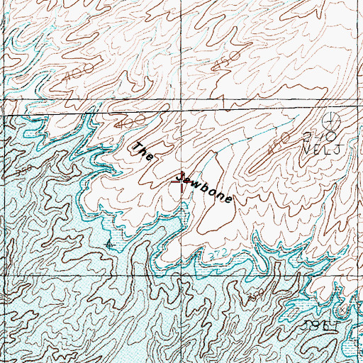 Topographic Map of The Jawbone, NV