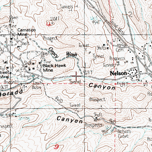 Topographic Map of Gracy Wash, NV