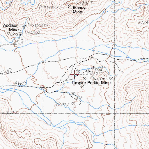 Topographic Map of Umpire Perlite Mine, NV
