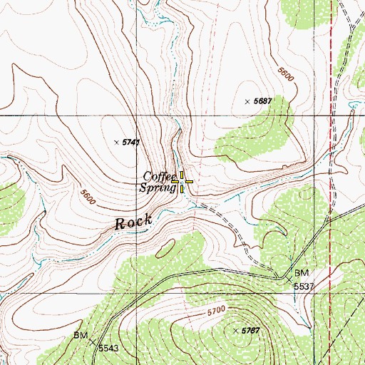Topographic Map of Coffee Spring, NV