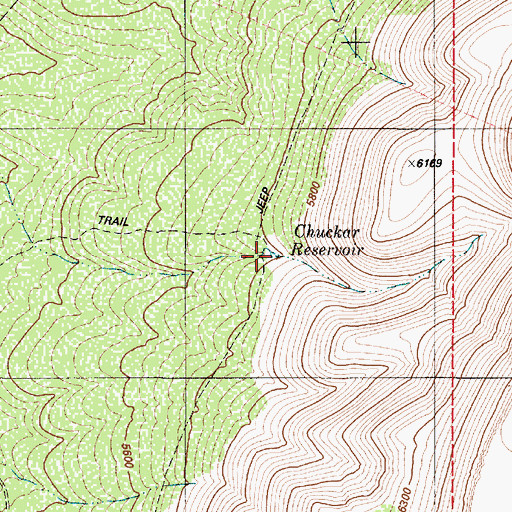 Topographic Map of Chuckar Reservoir, NV