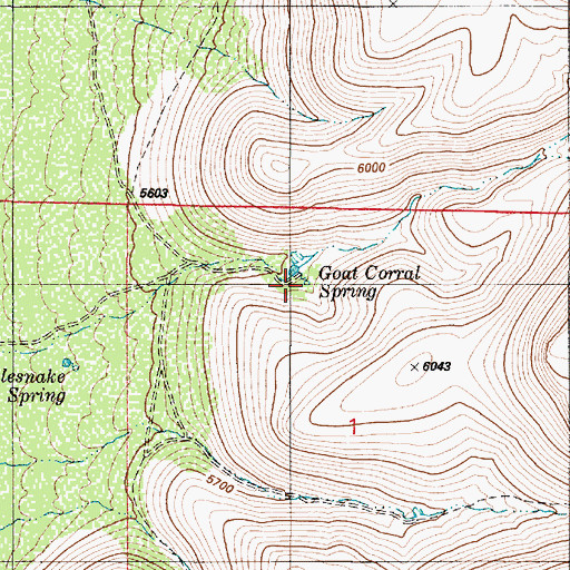 Topographic Map of Goat Corral Spring, NV