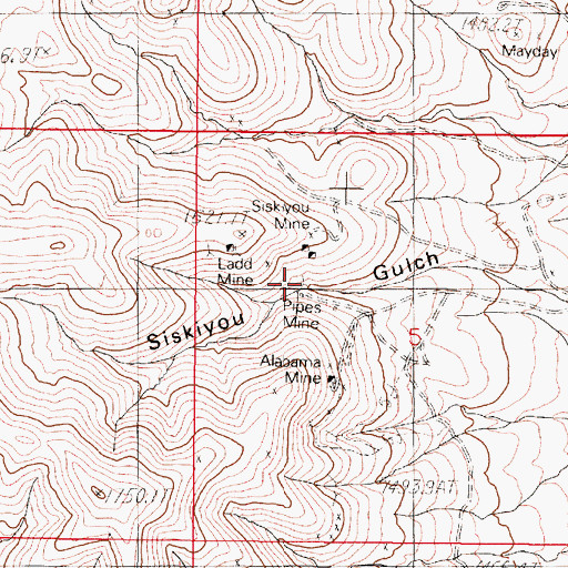 Topographic Map of Pipes Mine, NV