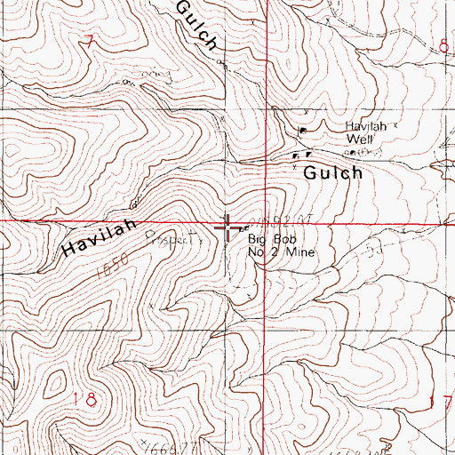 Topographic Map of Big Bob Number 2 Mine, NV