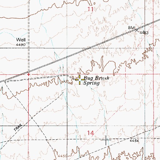 Topographic Map of Bug Brush Spring, NV