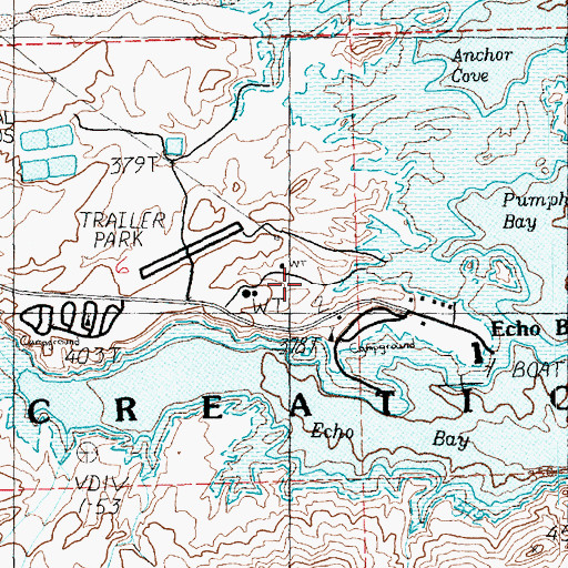Topographic Map of Echo Bay, NV