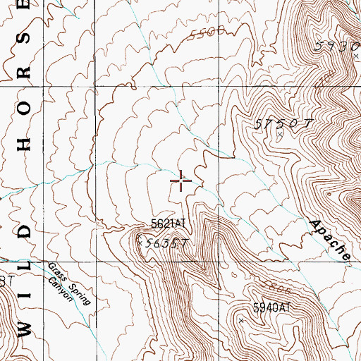 Topographic Map of South Fork Apache Tear Canyon, NV
