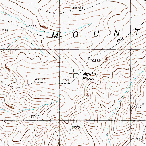 Topographic Map of Agate Pass, NV