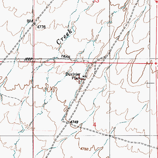Topographic Map of Duvivier Place, NV