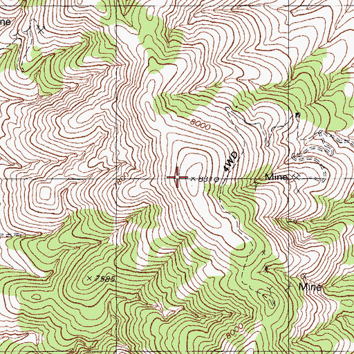 Topographic Map of Muller Mountain, NV